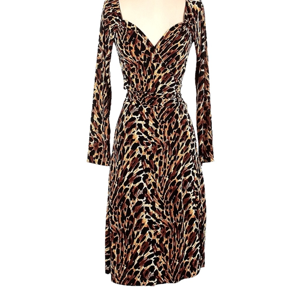 Norma Kamali Animal Print Wrap Dress